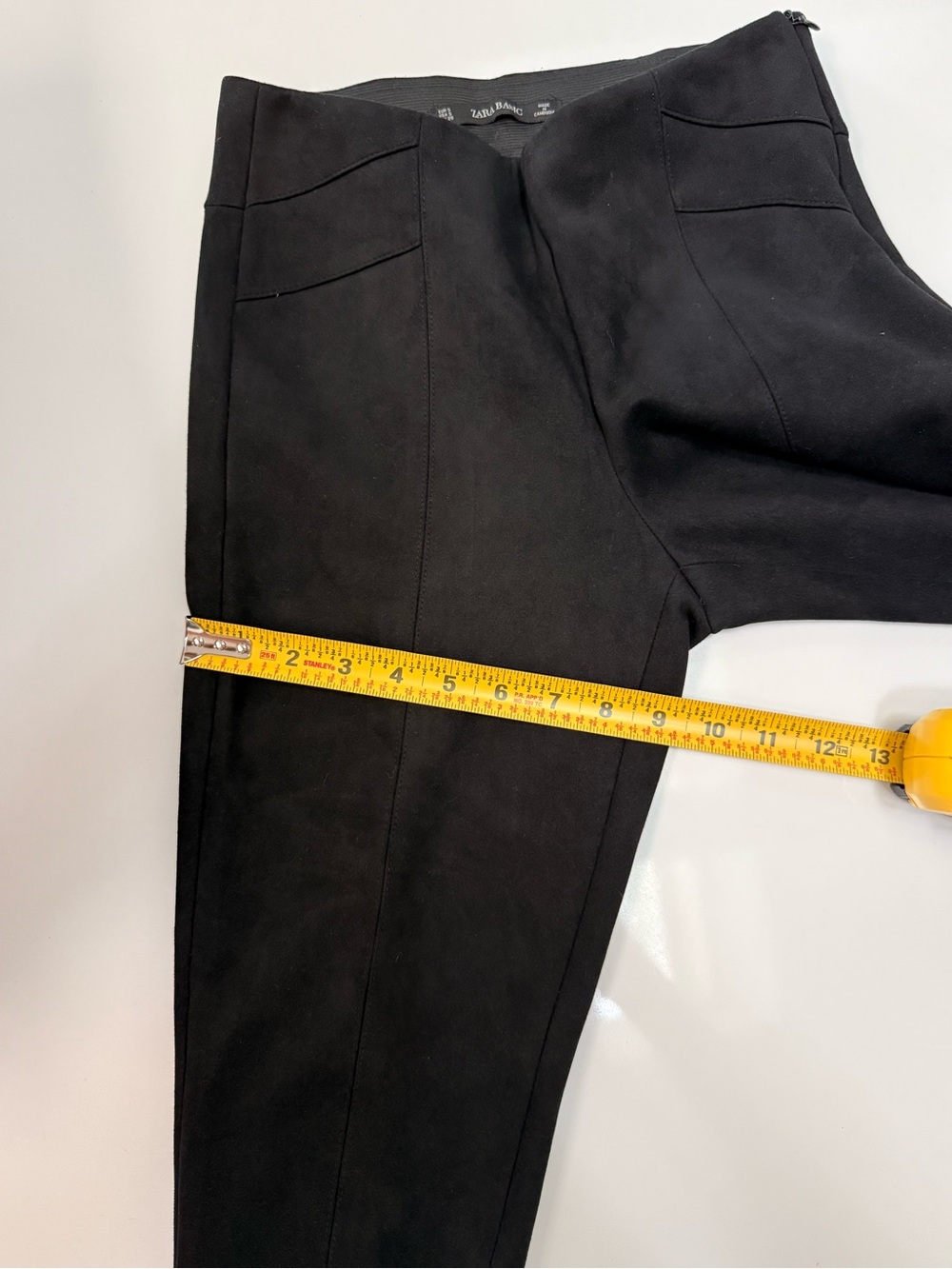 Zara Black High-Rise Skinny Sueded Ponte Pants, zippered ankle - Picture 11 of 14